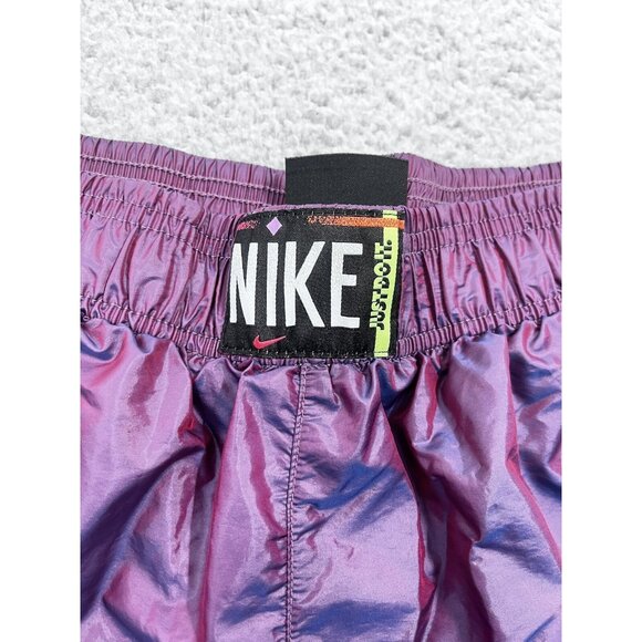 Women's Nike Just Do It Iridescent Fuchsia Purple Lined Athletic Shorts Size S - Picture 2 of 9